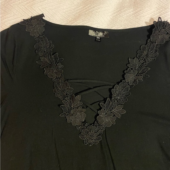 Topshop black criss cross shirt - Picture 3 of 5